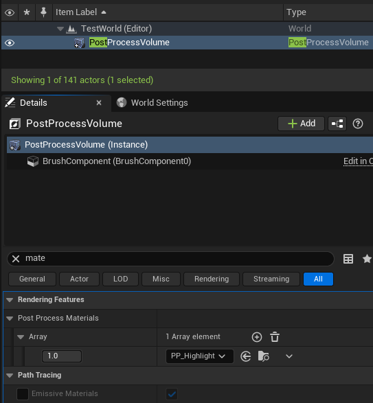 Post Process Settings